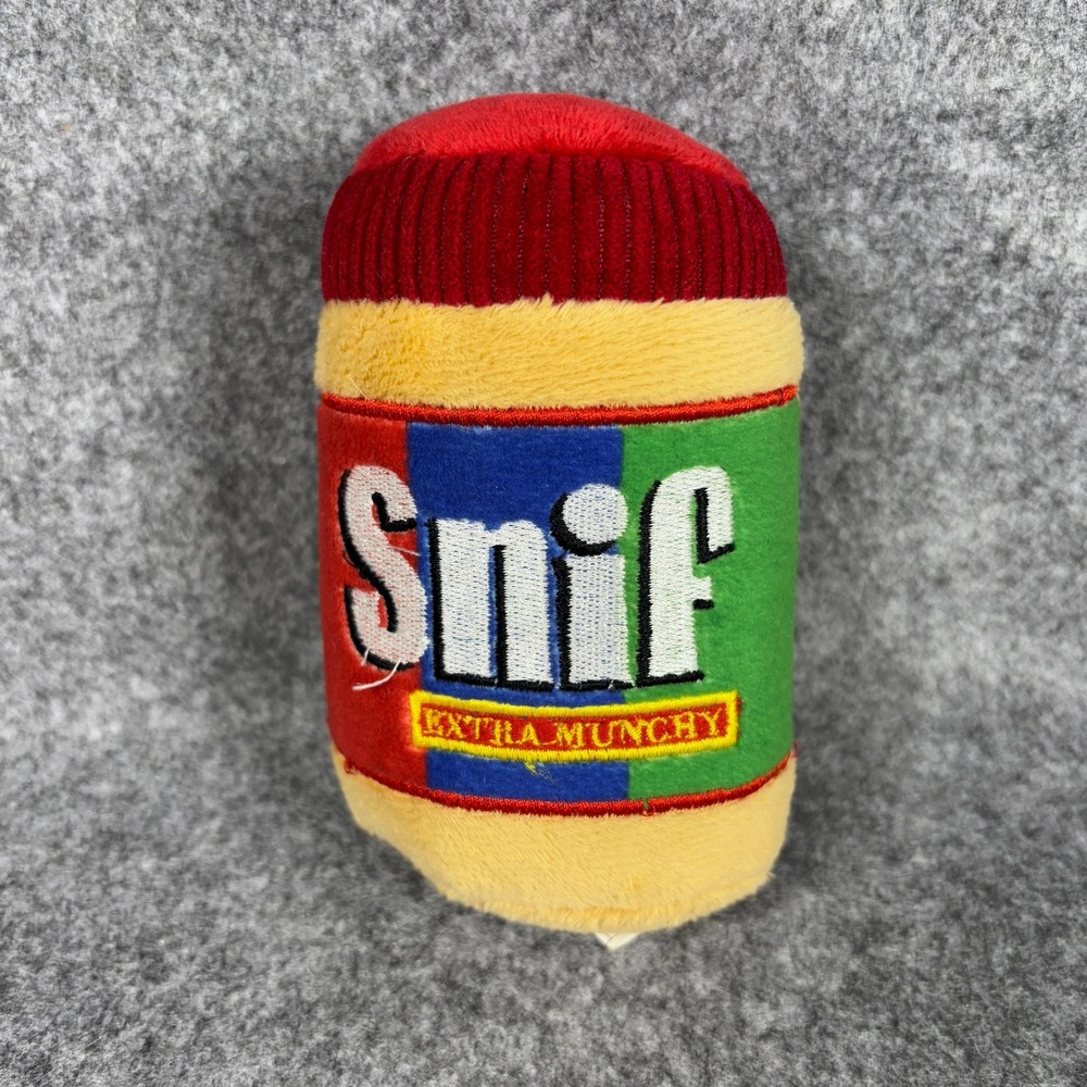 Huxley Kent Snif Peanut Butter Plush Dog Toy Small Squeaky Crinkle Parody Jar